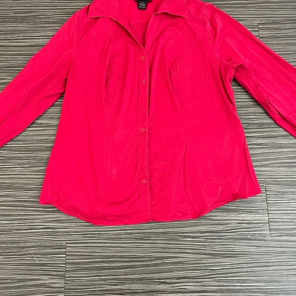 Lane Bryant pink cotton button down shirt size 18 - Picture 2 of 7
